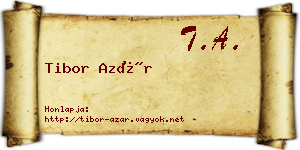 Tibor Azár névjegykártya